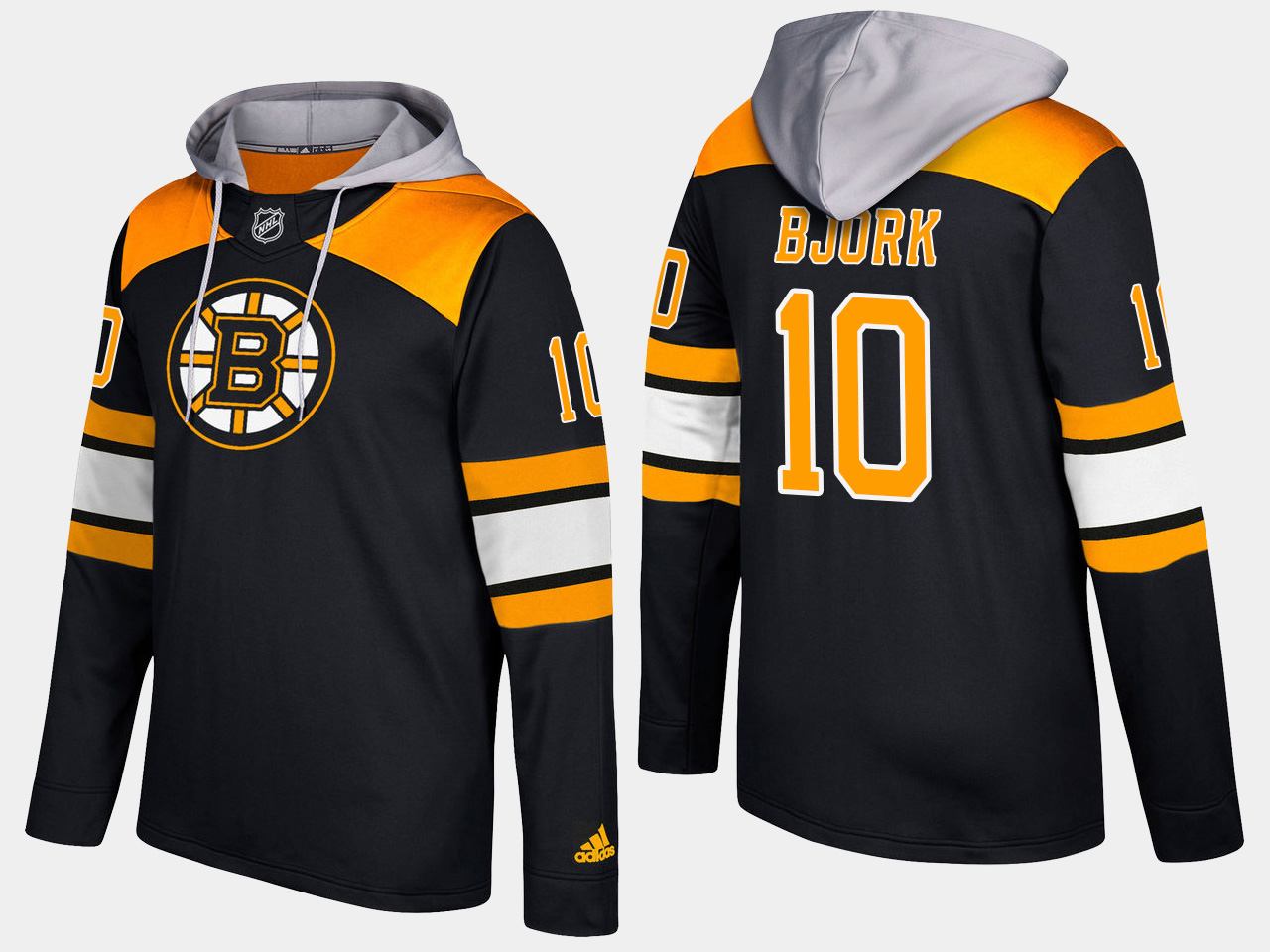 Men NHL Boston bruins 10 anders bjork black hoodie